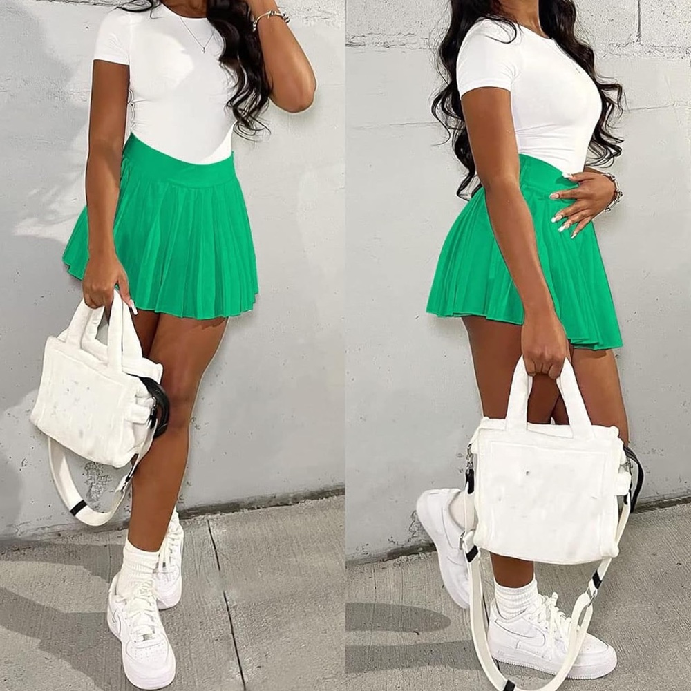 NWT Pleated Mint Green Stretchy Tennis Mini Skirt